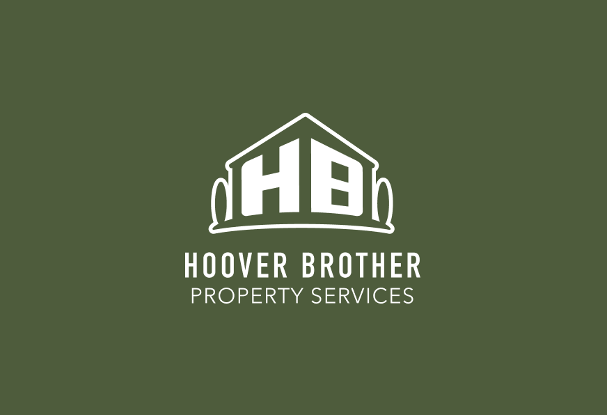 Hoover Brother Property Services White Logo Green Background